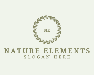 Organic Natural Circle Wreath  logo design