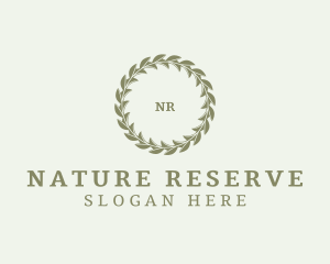 Organic Natural Circle Wreath  logo design