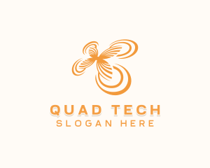 Butterfly Drone Quadrotor logo design