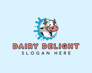 Cow Dairy Milk logo design