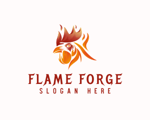 Chicken Flaming Restaurant logo design