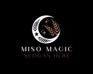 Mystic Moon Leaf logo design