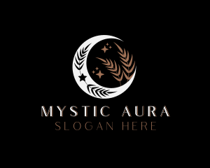 Mystic Moon Leaf logo design