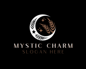 Mystic Moon Leaf logo design