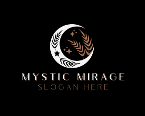 Mystic Moon Leaf logo design