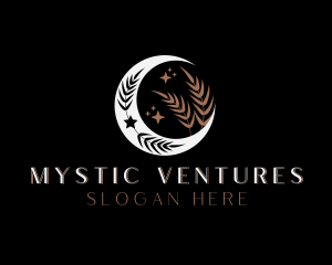 Mystic Moon Leaf logo design