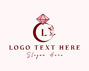 Ring - Leaf Diamond Ring logo design