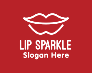 Minimalist Lip Outline logo design