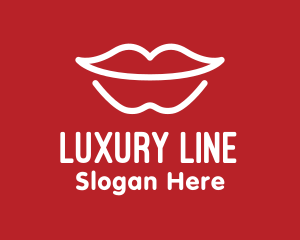 Minimalist Lip Outline logo design