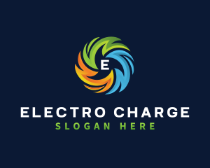 Electricity Vortex Lightning logo design