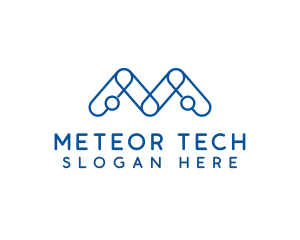 Blue Tech M logo design