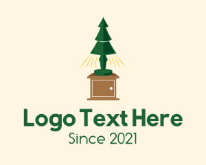Evergreen - Pine Tree Lampshade logo design