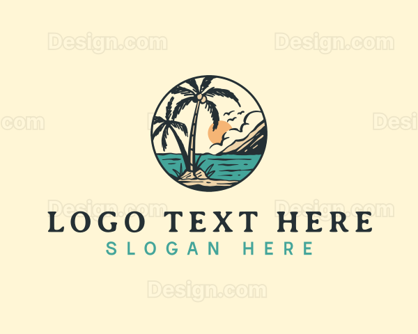 Tropical Summer Beach Logo