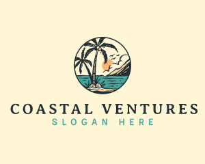 Tropical Summer Beach logo design