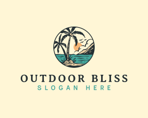 Tropical Summer Beach logo design