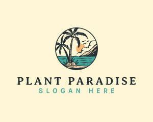 Tropical Summer Beach logo design