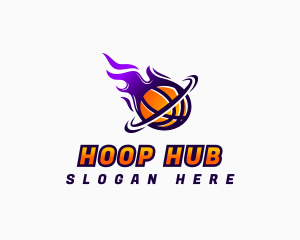 Flaming Basketball Hoop logo