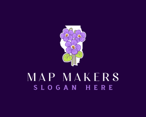 Illinois Violet Flower logo design