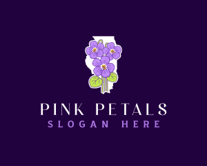 Illinois Violet Flower logo design