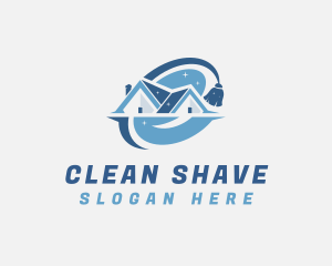 House Cleaning Janitorial Broom logo design