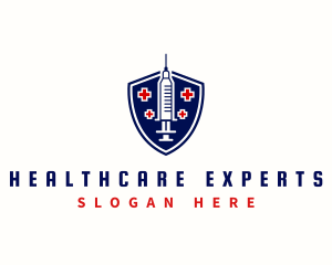 Shield Syringe Healthcare logo design