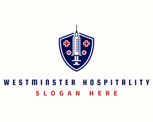 Shield Syringe Healthcare logo design