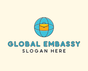 Blue Global Briefcase logo design