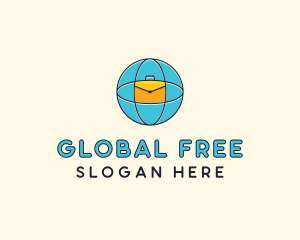 Blue Global Briefcase logo design