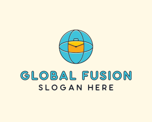 Blue Global Briefcase logo design