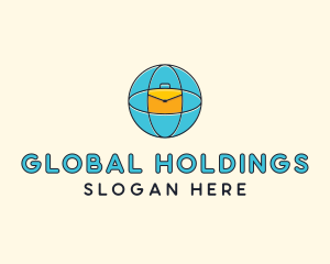 Blue Global Briefcase logo design