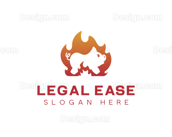 Fire Cooking Roast Pig Logo