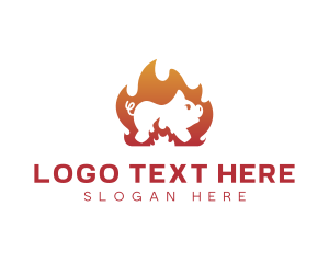 Fire Cooking Roast Pig Logo