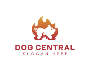 Fire Cooking Roast Pig logo design