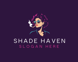 Smoking Woman Sunglasses logo design