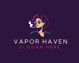 Smoking Woman Sunglasses logo design