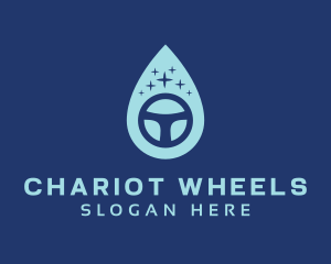 Steering Wheel Car Wash logo design