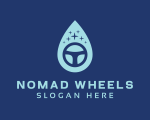 Steering Wheel Car Wash logo design