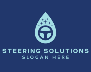 Steering Wheel Car Wash logo design