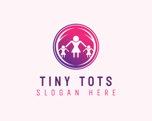 Woman Children Family logo design