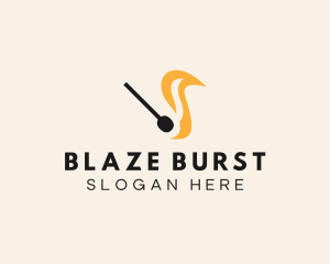 Matchstick Flame Blaze logo design