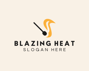 Matchstick Flame Blaze logo design