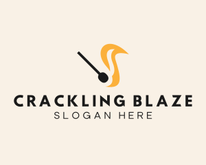 Matchstick Flame Blaze logo design