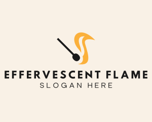 Matchstick Flame Blaze logo design