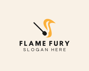 Matchstick Flame Blaze logo design