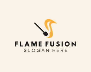 Matchstick Flame Blaze logo design