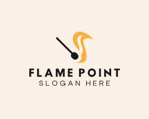 Matchstick Flame Blaze logo design