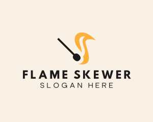 Matchstick Flame Blaze logo design