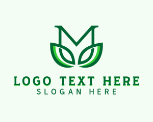 Organic Herb Letter M Logo