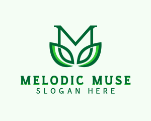 Organic Herb Letter M logo design