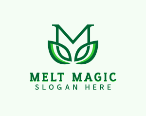 Organic Herb Letter M logo design